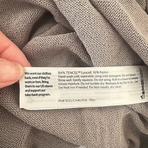 Eileen Fisher Tunic Top Size XS Oversized Gray Tencel Semi-Sheer Minimalist - Picture 5 of 5